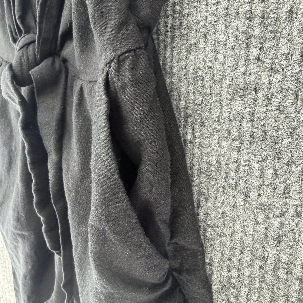 Simply Vera linen blend black wide leg jumpsuit minimalist chic elegant timeless - Picture 9 of 13